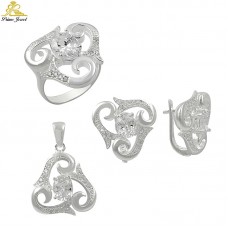 Gümüş zirkon taşlı set